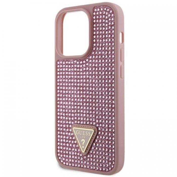 Guess - Guess iPhone 14 Pro Mobilskal Rhinestone Triangle - Rosa