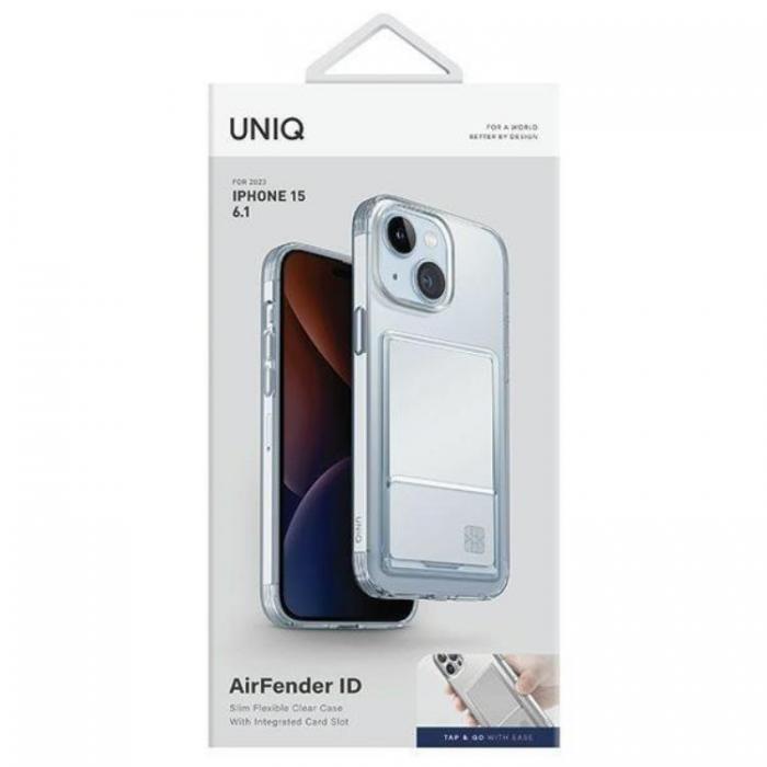 UNIQ - UNIQ iPhone 15 Mobilskal Korthllare Air Fender ID - Clear