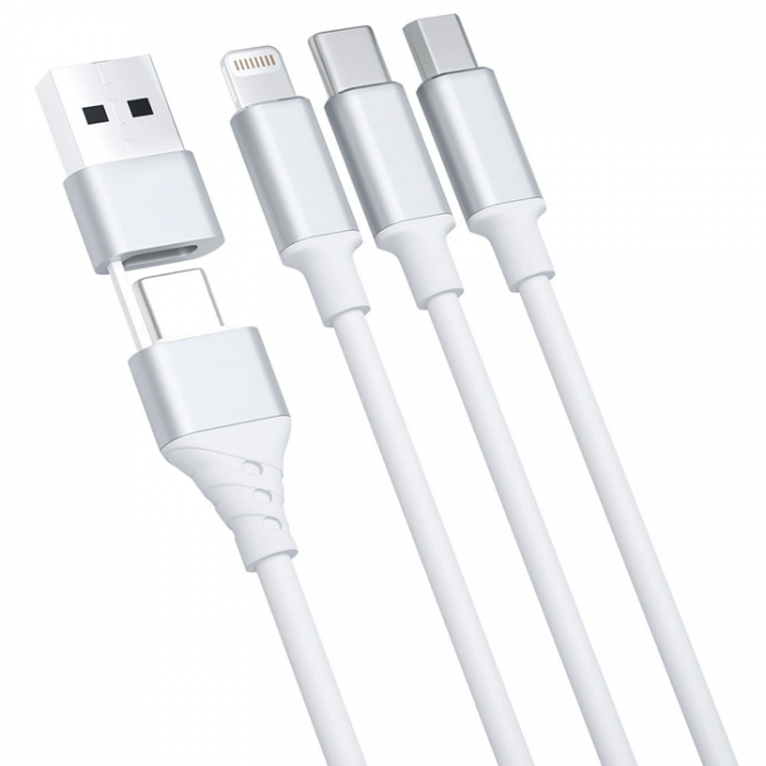 3MK - 3mk 3in1 USB-A till USB-C, Lightning, microUSB kabel 1.5m