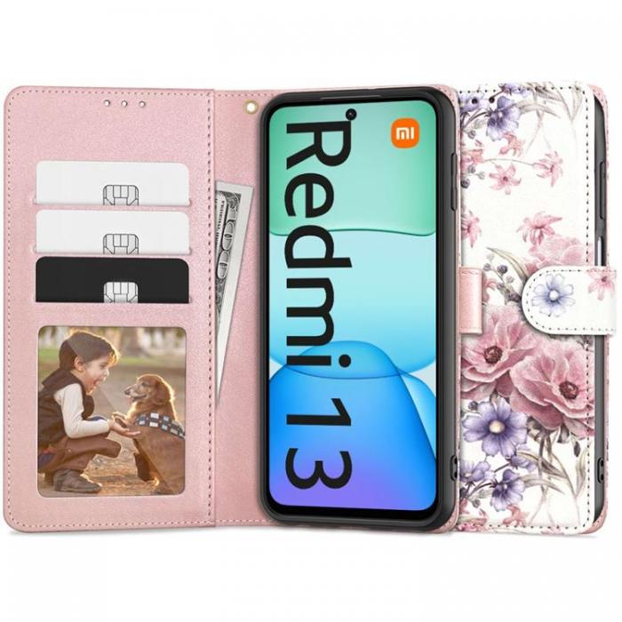 Tech-Protect - Tech-Protect Xiaomi Redmi 13 Plnboksfodral - Blossom Flower