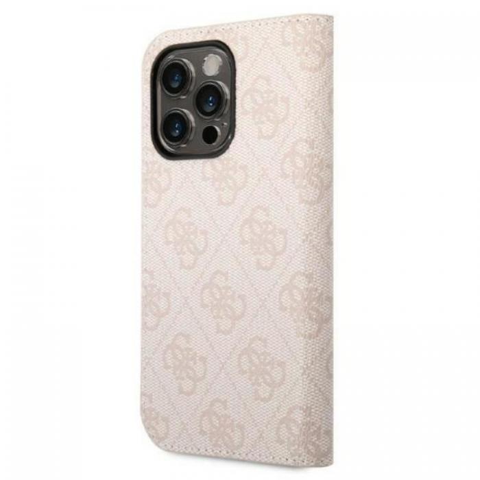 Guess - GUESS iPhone 14 Pro Max Plnboksfodral Vintage Gold Logo - Rosa