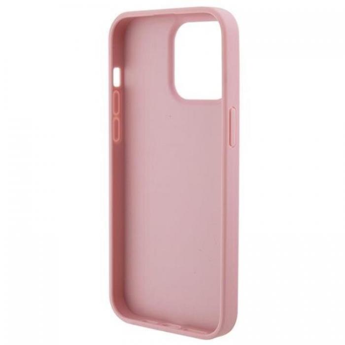 Guess - Guess iPhone 15 Pro Max Mobilskal Leather Stamped - Rosa