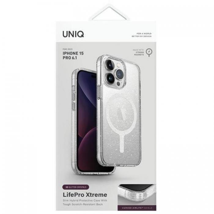 UNIQ - UNIQ iPhone 15 Pro Mobilskal Magsafe LifePro Xtreme - Tinsel Lucent