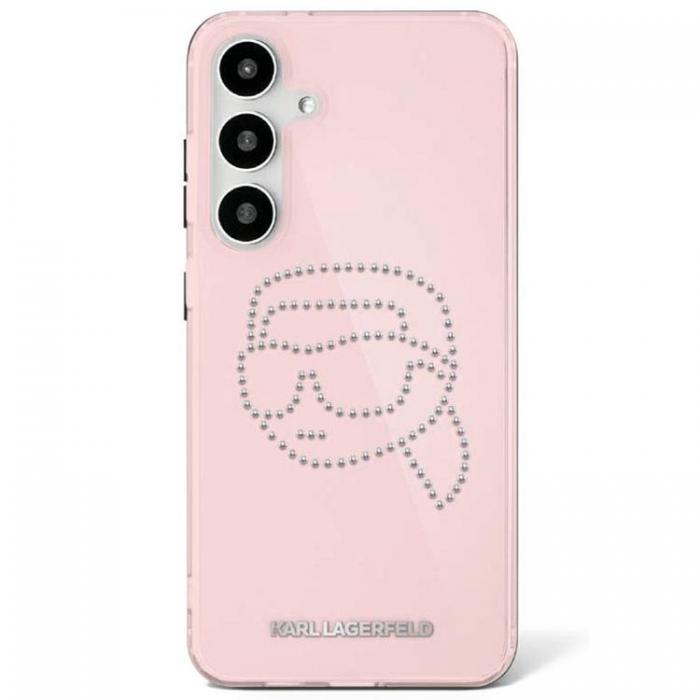 KARL LAGERFELD - Karl Lagerfeld Galaxy S25 Mobilskal Rhinestones Karl Head Logo - Rosa