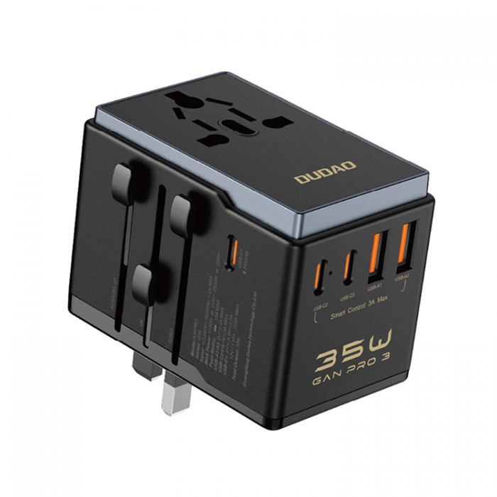 Dudao - Dudao Reseadapter 35W 3x USB-C 2x USB-A A35Pro - Svart