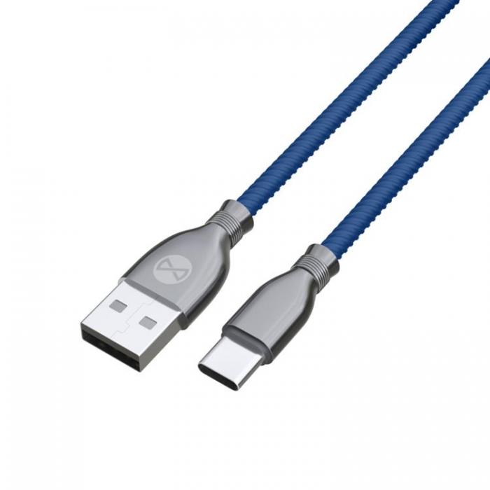 Forever - Forever Tornado USB-C till USB-A kabel 1m 3A - Navy