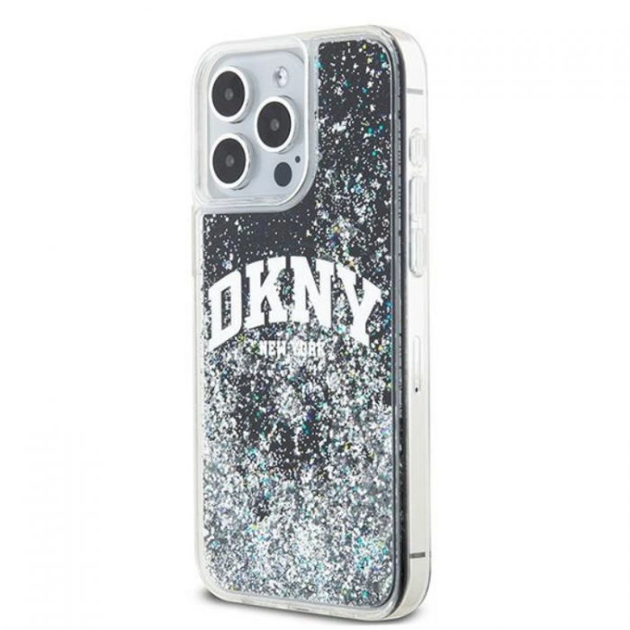 DKNY - DKNY iPhone 13 Pro Max Mobilskal Liquid Glitter Big Logo - Svart