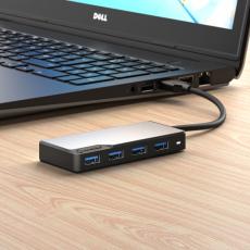 ALOGIC - ALOGIC USB-A Fusion SWIFT 4-portars hubb - Rymdgrå