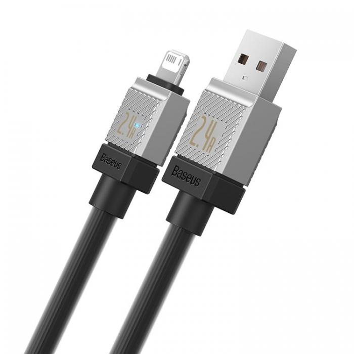 BASEUS - Baseus USB Till Lightning Kabel 2m 2.4A CoolPlay - Svart