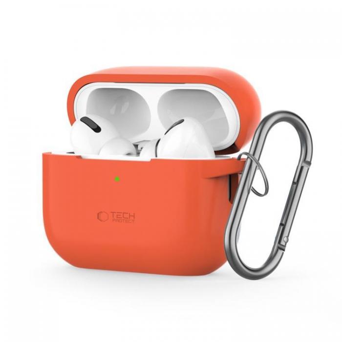 Tech-Protect - Tech-Protect Apple Airpods Pro 1/2 Skal Silikon Hook - Neon Orange