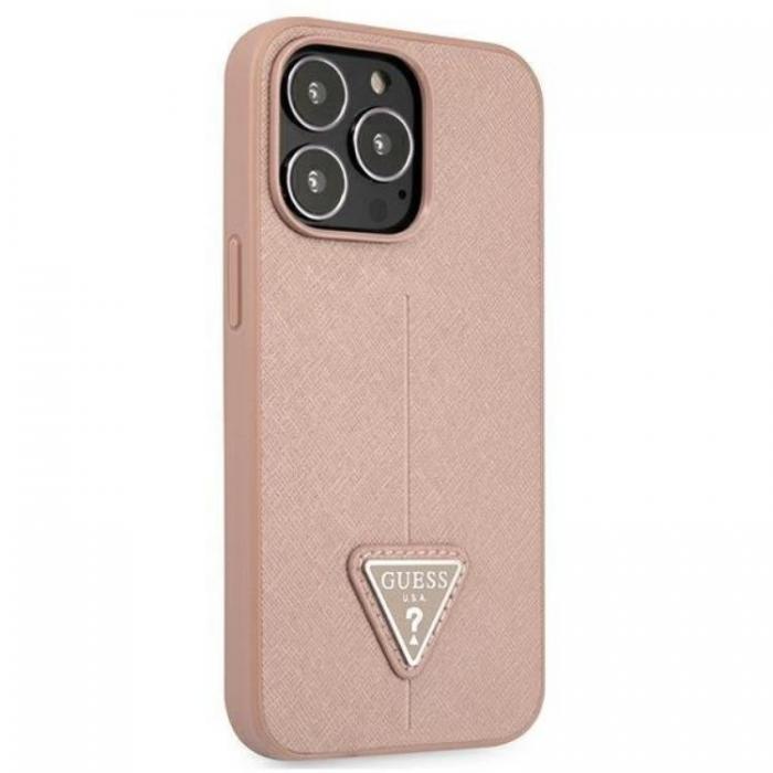 Guess - Guess iPhone 13 Pro/13 Skal Saffiano Triangle Logo - Rosa