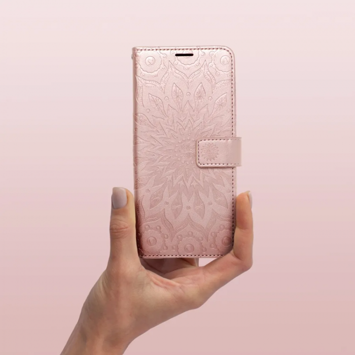 A-One Brand - Xiaomi Redmi 14C Plnboksfodral Mezzo - Mandala Rosa/Guld