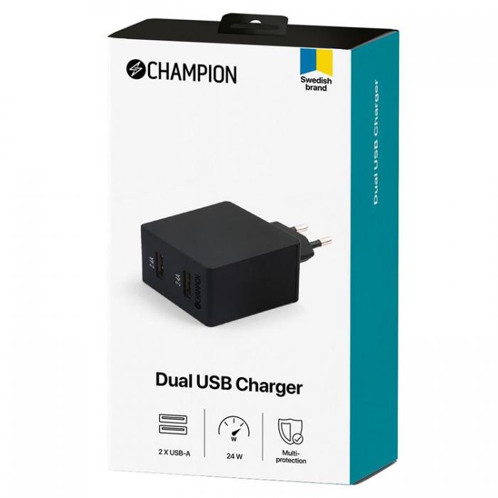 Champion - Champion - Dual USB Laddare 24W