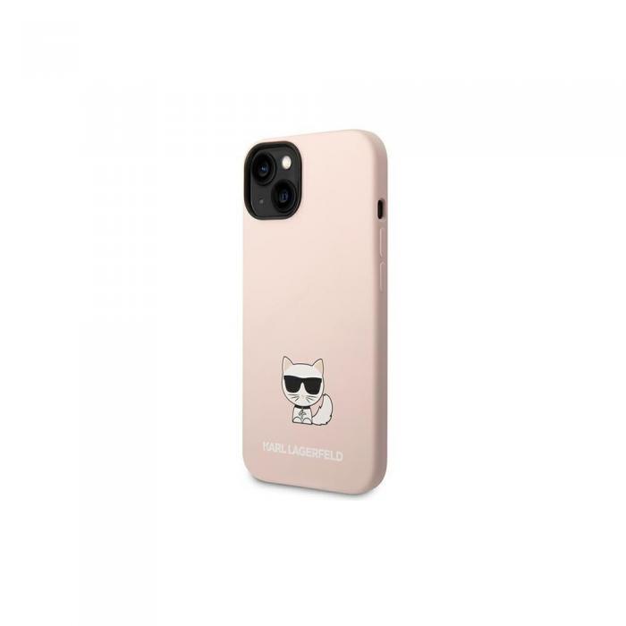 KARL LAGERFELD - Karl Lagerfeld Choupette Light Rose Silikonfodral till iPhone 14