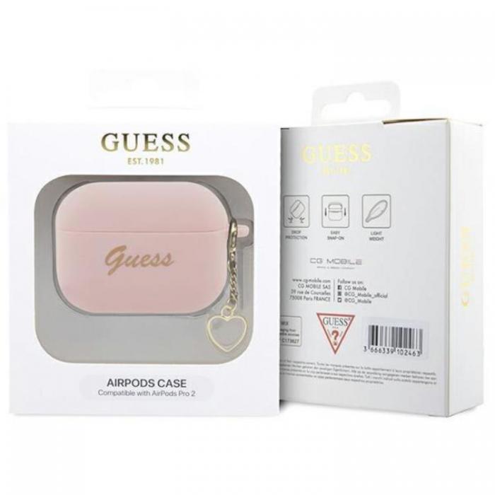 Guess - Guess Airpods Pro 2 Skal Charm Heart Collection - Rosa