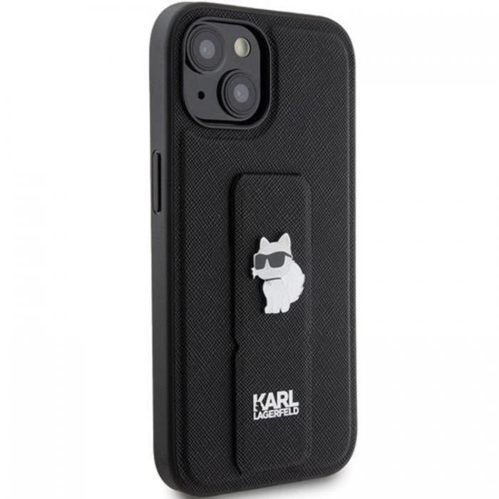 KARL LAGERFELD - Karl Lagerfeld iPhone 15 Mobilskal Gripstand Saffiano Choupette Pins