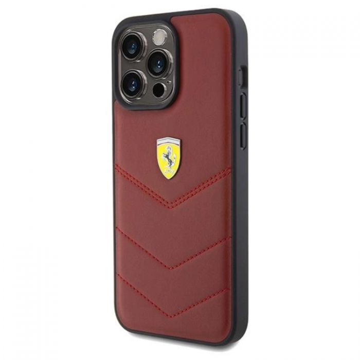 Ferrari - Ferrari iPhone 15 Pro Max Mobilskal Lder Stitched Lines