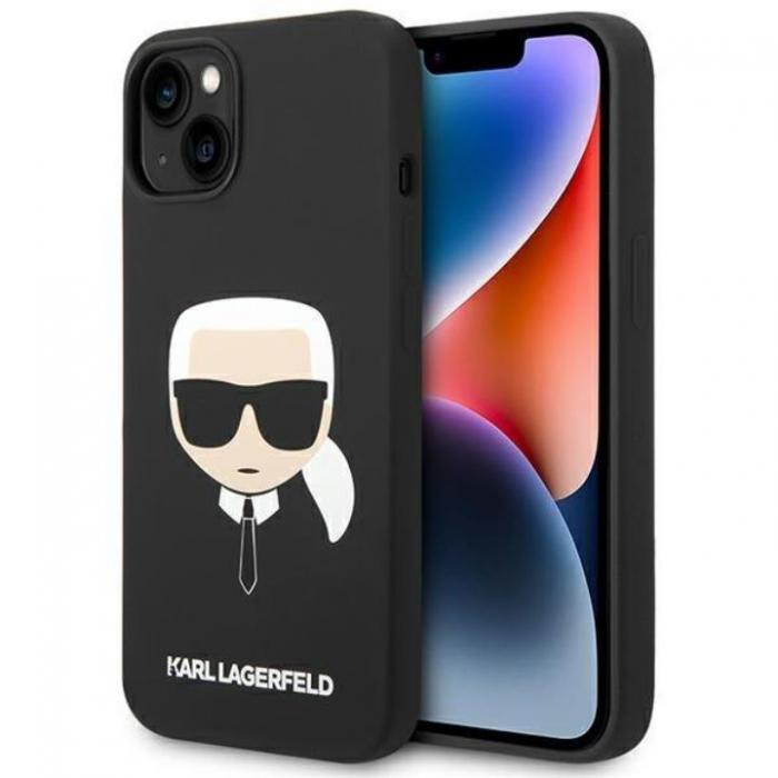 KARL LAGERFELD - Karl Lagerfeld iPhone 14 Skal Czarny Silicone Karl`s Head - Svart