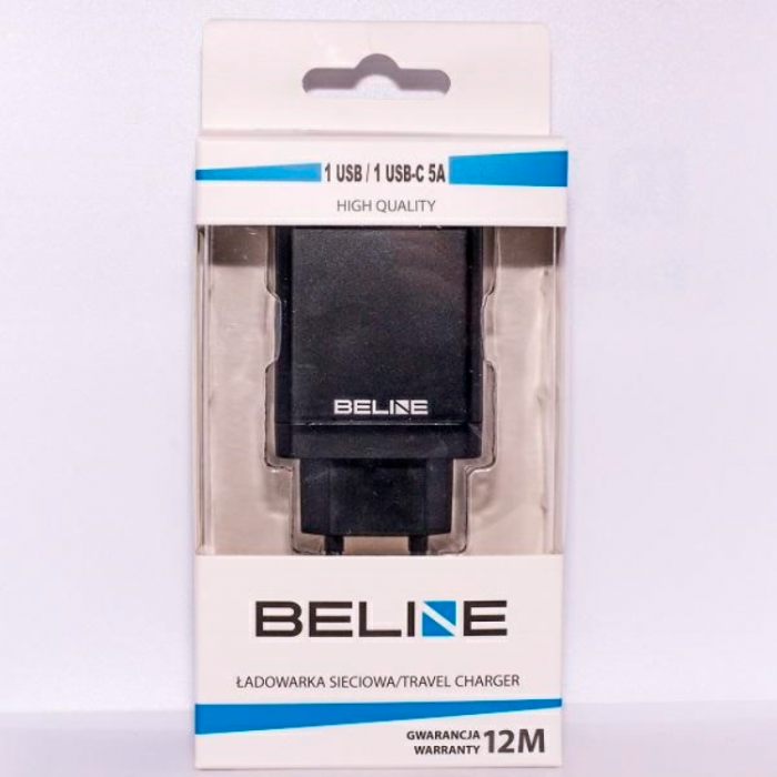 Beline - Beline Vggladdare USB-A Till USB-C - Svart