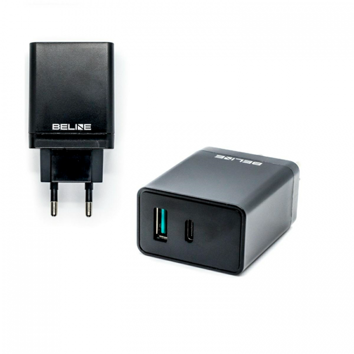 Beline - Beline Vggladdare USB-A Till USB-C - Svart