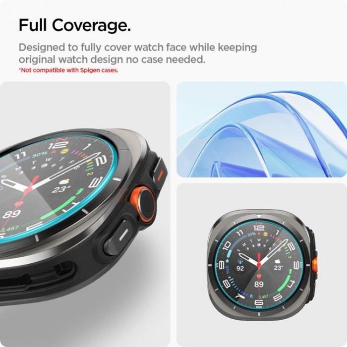 Spigen - [2-Pack] Spigen Galaxy Watch Ultra (47mm) Hrdat glas Skrmskydd EZ Fit