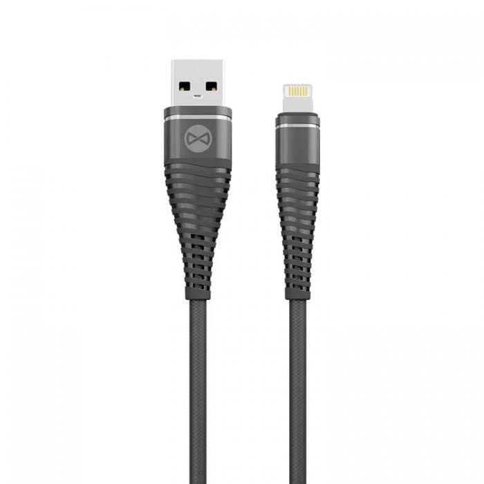 Forever - Forever Shark USB-A till Lightning kabel 1m 2A - Svart