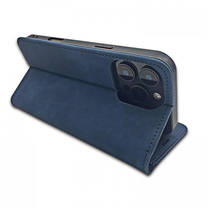 A-One Brand - iPhone 16 Pro Max Plnboksfodral Smart Suede - Marinbl