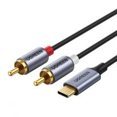 UTGATT1 - Ugreen Audio Kabel USB-C Hane 2RCA Hane 1.5m - Grå