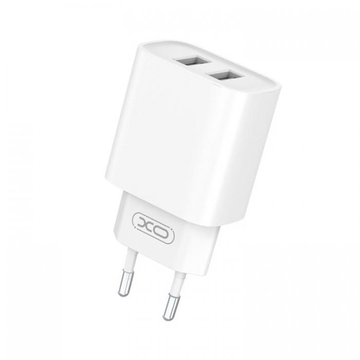 XO - XO Vggladdare 2x USB med Lightning Kabel CE02C 2.1A - Vit