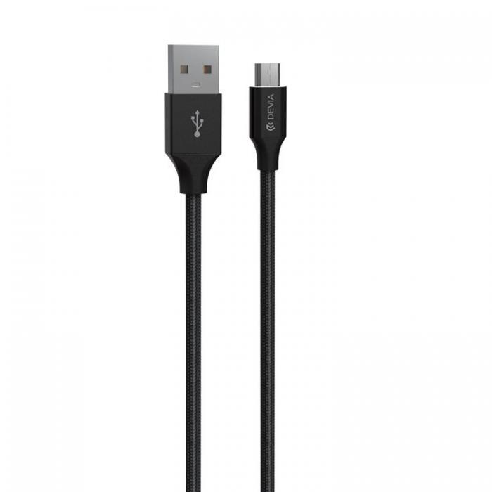 Devia - Devia USB Till MicroUSB 2m Kabel 2.1A Gracious EC207 - Svart