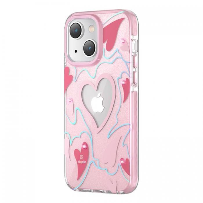 Kingxbar - Kingxbar iPhone 14 Plus Skal Heart Star - Pink Heart