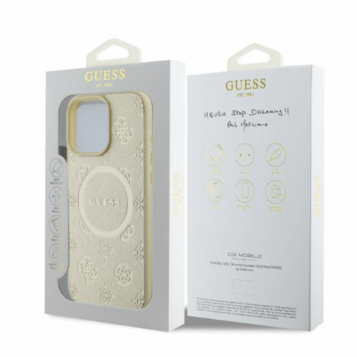 Guess - Guess iPhone 16 Pro Max Mobilskal Magsafe Saffiano Peony Logo