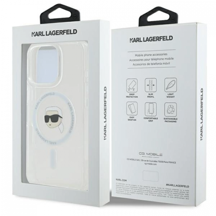 KARL LAGERFELD - Karl Lagerfeld iPhone 16 Pro Mobilskal MagSafe IML Metal Head