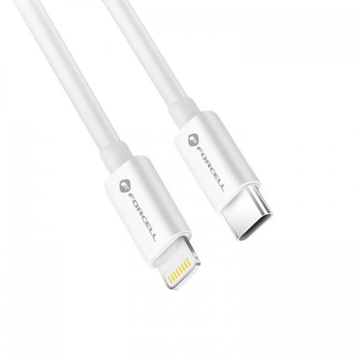 Forcell - Forcell USB-C till Lightning kabel 30W, 1m - Vit