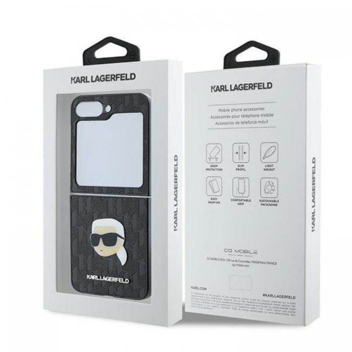 KARL LAGERFELD - Karl Lagerfeld Galaxy Z Flip 6 Mobilskal Saffiano Monogram - Svart