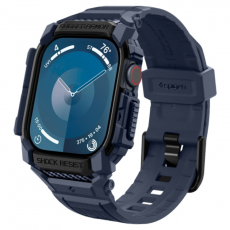 Spigen - Spigen Apple Watch 10 (46mm) Armband Rugged Armor Pro - Marinblå