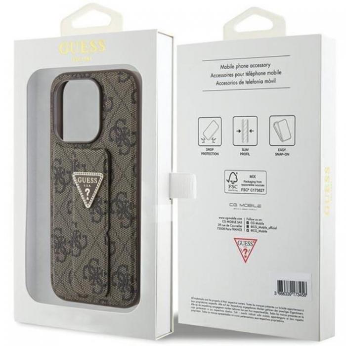 Guess - Guess iPhone 15 Pro Max Mobilskal Grip Stand Triangle Strass