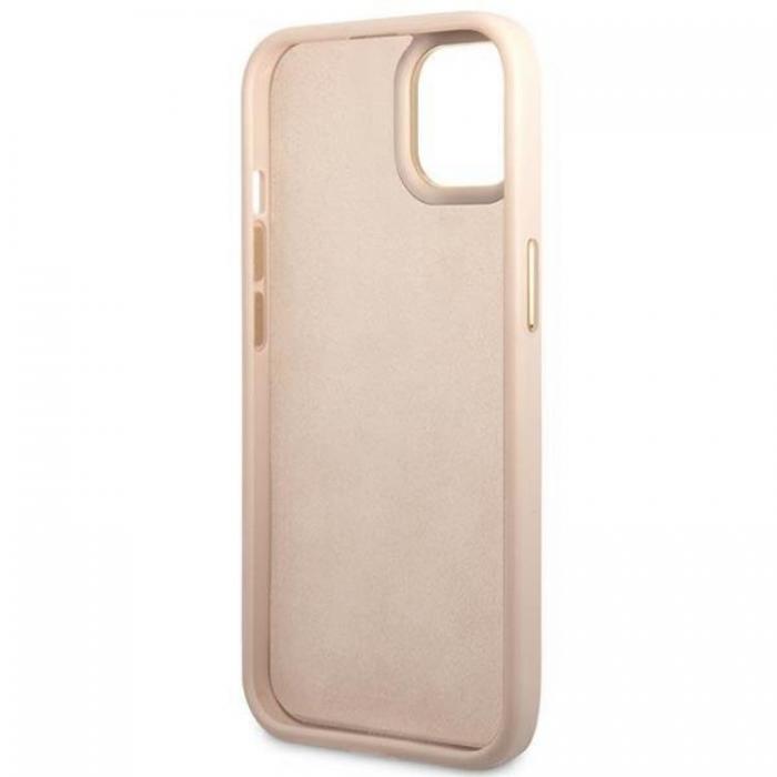 Guess - GUESS iPhone 14 Skal Vintage Gold Logo - Rosa