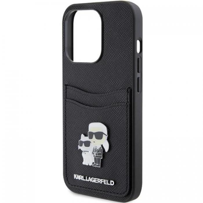 KARL LAGERFELD - Karl Lagerfeld iPhone 15 Pro Mobilskal Korthllare Metal Logo