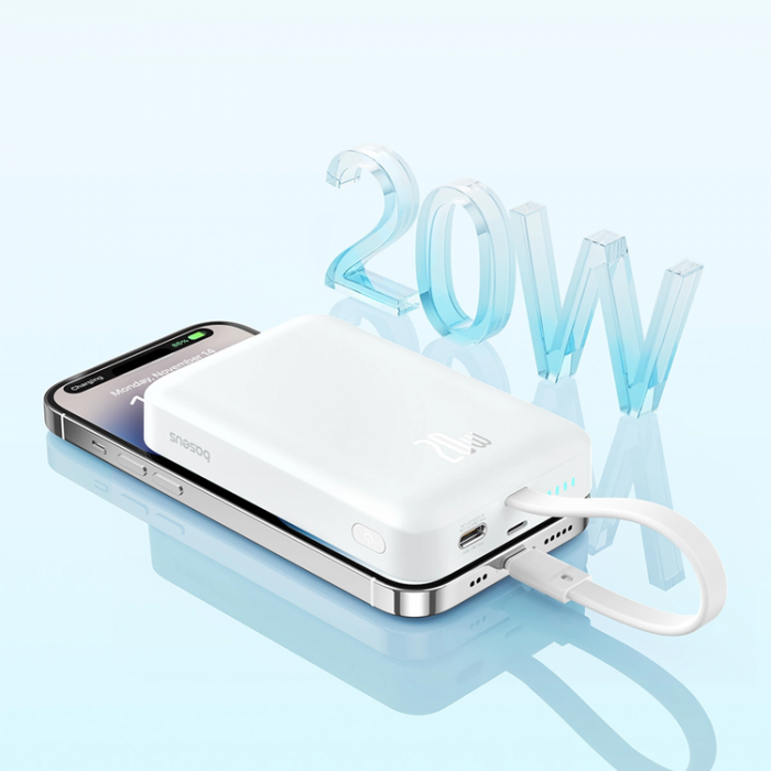 BASEUS - Baseus Magnetic Mini MagSafe 10000mAh 20W Powerbank - Vit