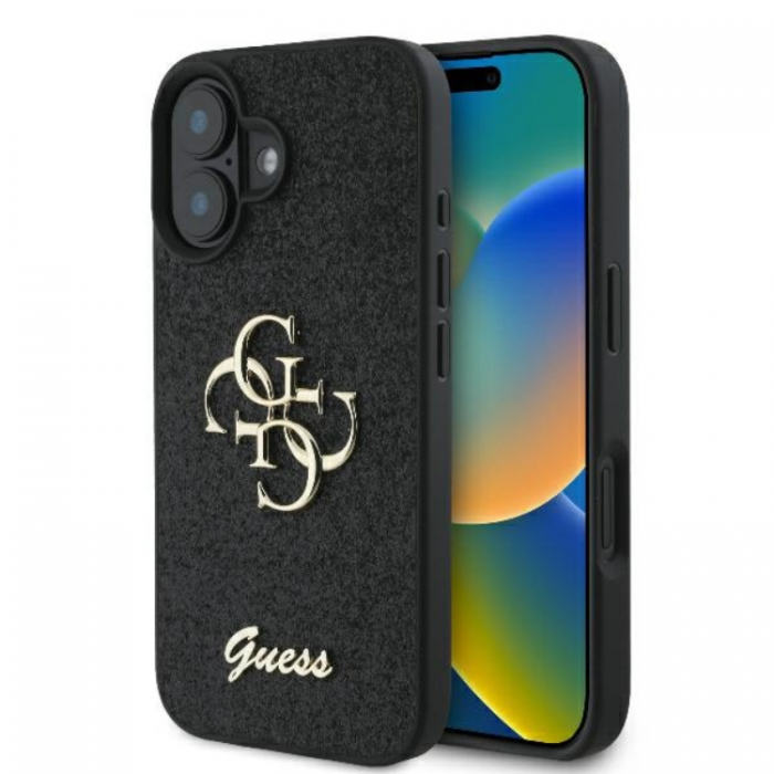 Guess - Guess iPhone 16 Plus Mobilskal Fixed Glitter Big 4G - Svart