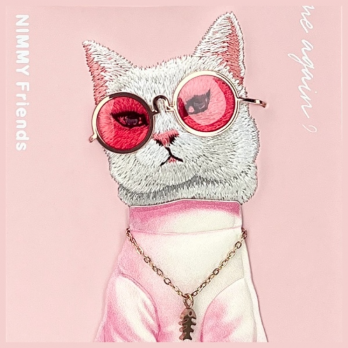 NIMMY - Nimmy iPhone 16 Pro Max Mobilskal Glasses Cool Cat - Rosa