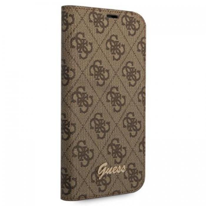 Guess - GUESS iPhone 14 Plnboksfodral 4G Vintage Gold Logo - Brun