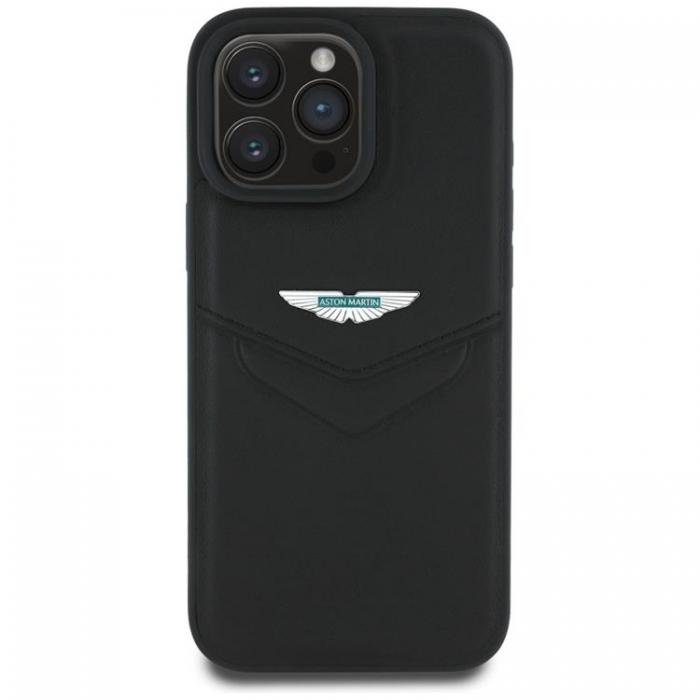 Aston Martin - Aston Martin iPhone 16 Pro Max Mobilskal Lder Victory Design - Svart