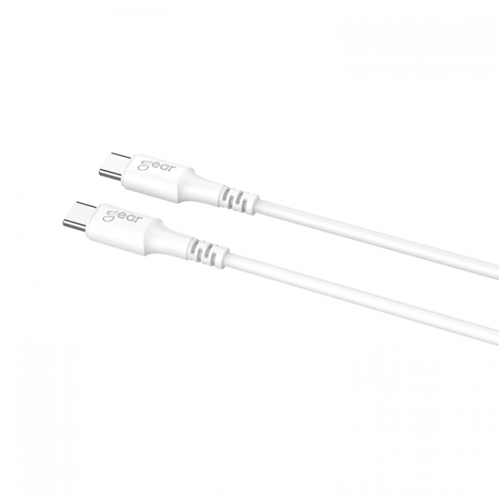 GEAR - GEAR USB-C till USB-C kabel 2.0 1m Vit Rund kabel