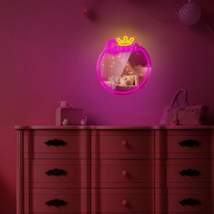 Forever Light - Forever Light Neon MIRROR LED QUEEN FM0NE04 - Rosa