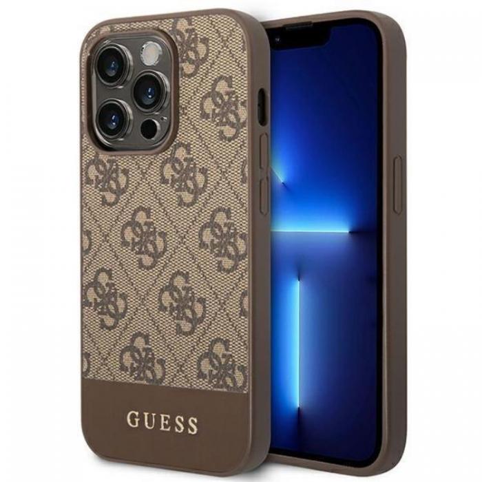 Guess - GUESS iPhone 14 Pro Skal Stripe Collection - Brun