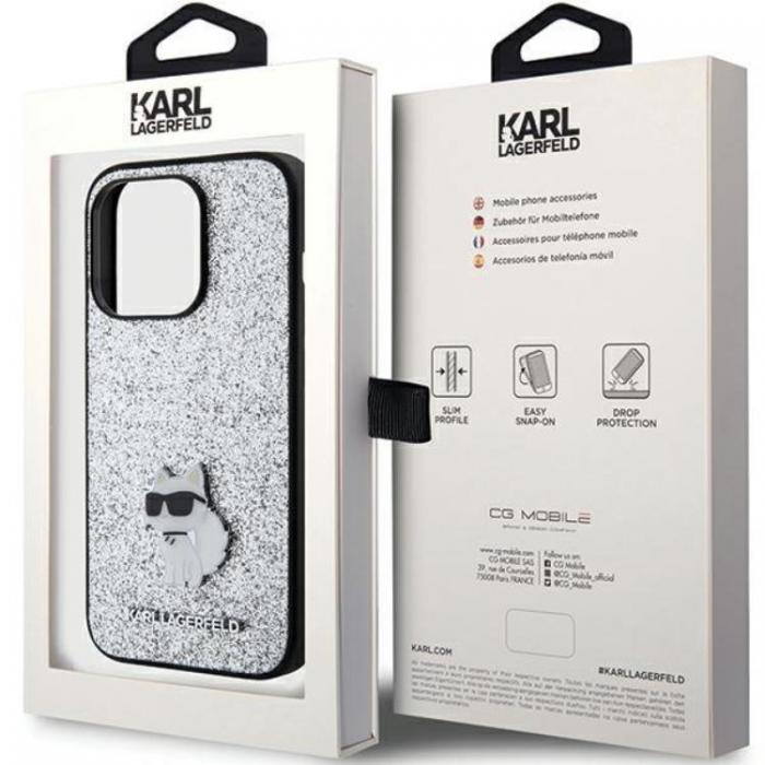 KARL LAGERFELD - Karl Lagerfeld iPhone 15 Pro Mobilskal Fixed Glitter Metal Pin