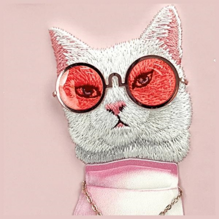 NIMMY - Nimmy iPhone 16 Mobilskal Glasses Cool Cat - Rosa