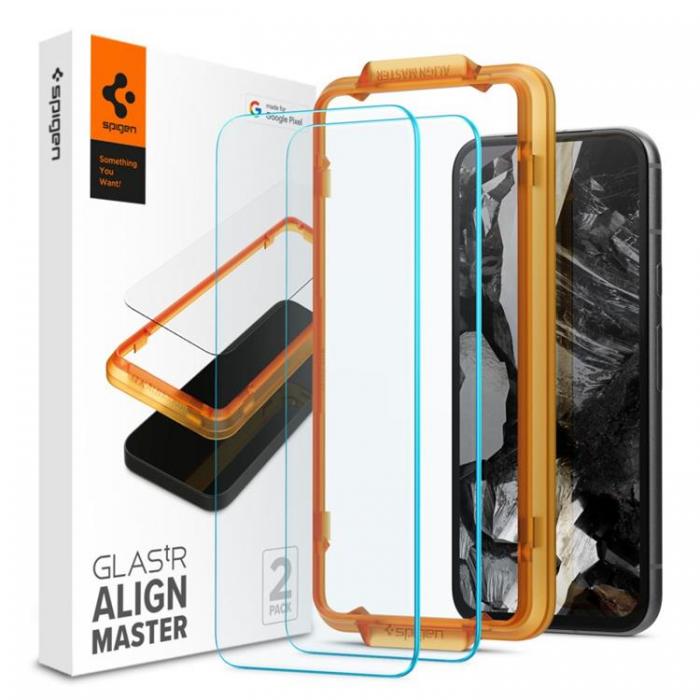 Spigen - [2-Pack] Spigen Google Pixel 8 Pro Hrdat Glas Skrmskydd